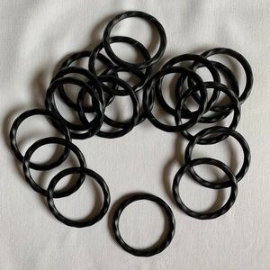18 @ 2" Twisted Black Iron Curtain Rings - Sew On
